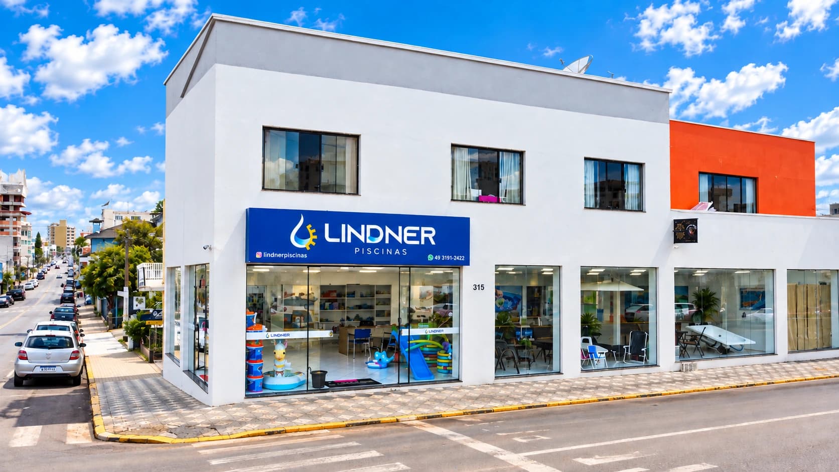 Fachada da Lindner em Campos Novos