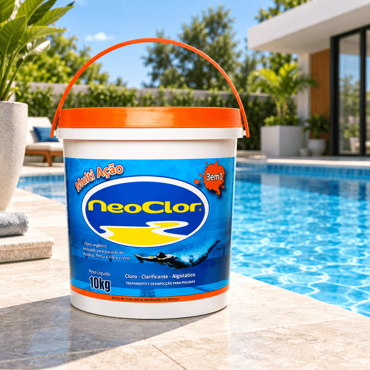 Balde de cloro 10kg Multiação Neoclor
