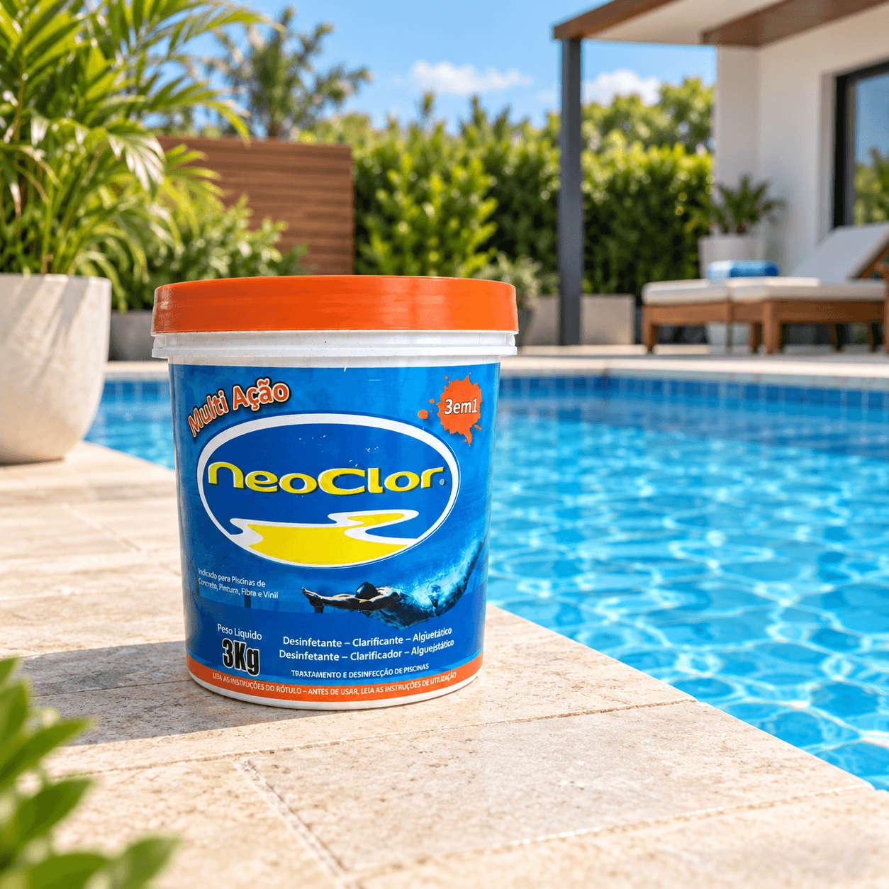 Balde de cloro 3kg Multiação Neoclor